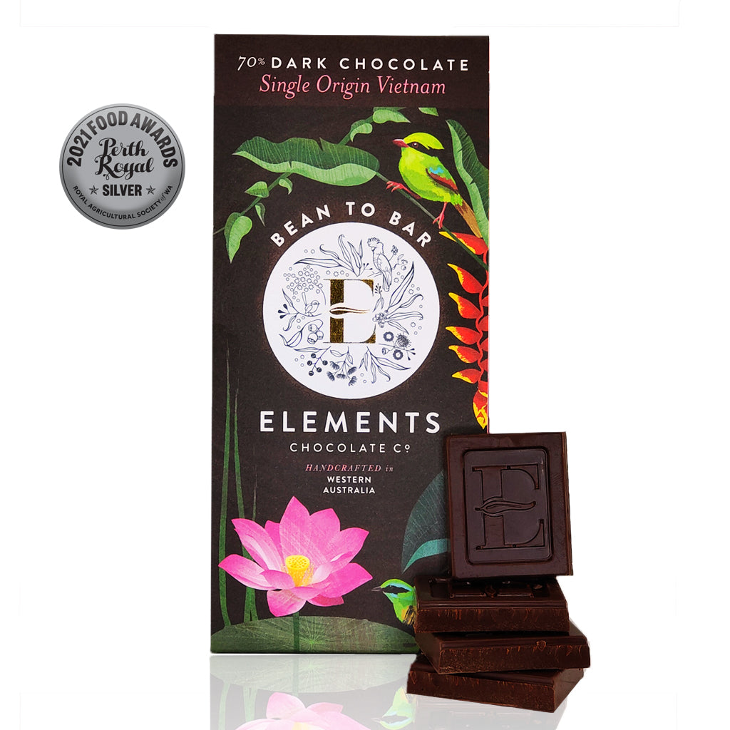 Australian made 70% Dark Chocolate. 80gram size