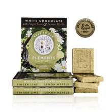 Load image into Gallery viewer, Australian Chocolate Bar with White Chocolate Finger Lime and Lemon Myrtle. Small 40 gram size
